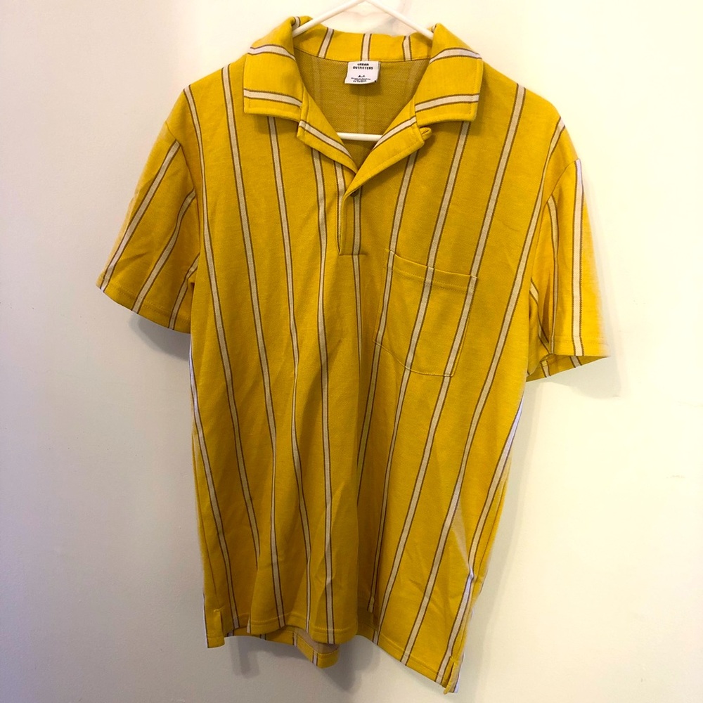 Urban Outfitters Yellow Striped Polo Shirt Men’s Small